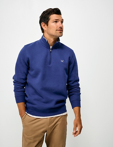 Classic Half Zip Sweat in Bellweather Blue