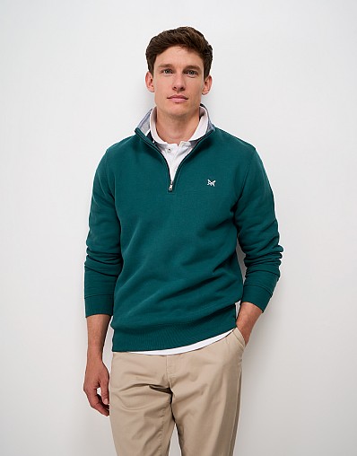 Classic Half Zip Sweat in Deep Teal