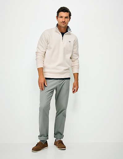 Classic Half Zip Sweatshirt in Ecru