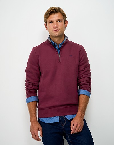 Classic Half Zip Sweatshirt in Berry