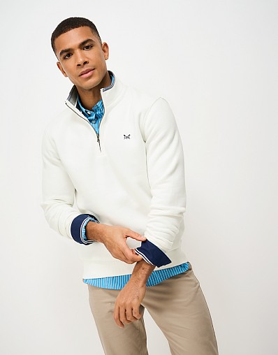 Classic Half-Zip Sweatshirt in Snow White