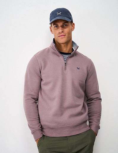 Classic Half Zip Sweatshirt in Mauve