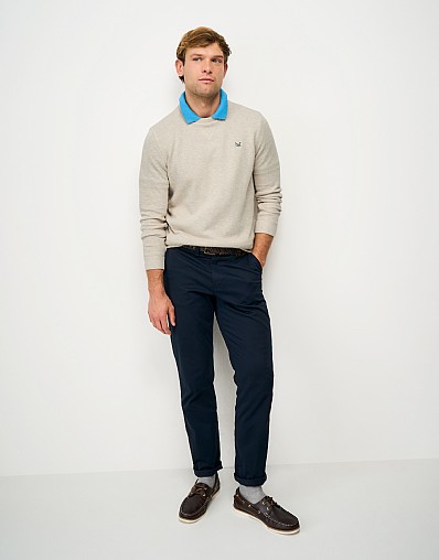 French Rib Crew Neck Jumper in White