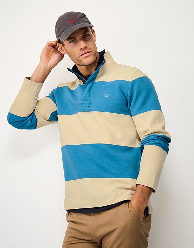 Salcombe Sailing Cut-and-Sew Padstow in Blue and Ecru Stripes