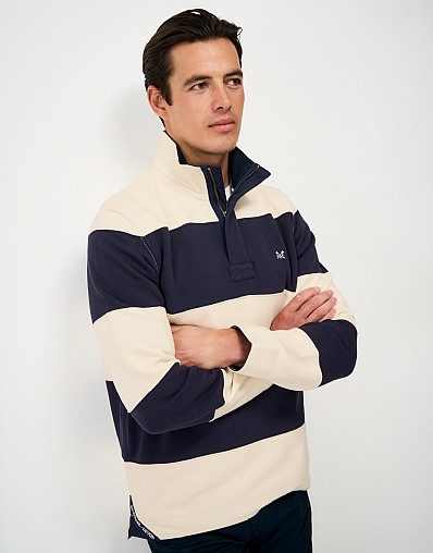 Salcombe Sailing Cut-and-Sew Padstow in Navy and Ecru Stripes
