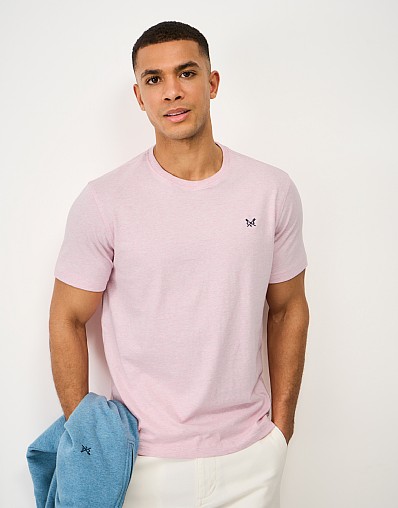 Crew Classic Cotton Tee in Pink Marl