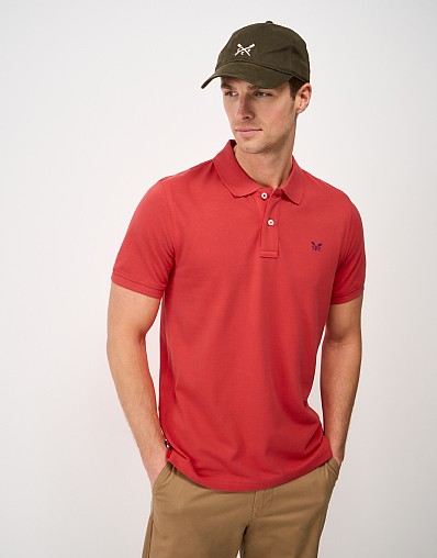 Classic Cotton Piqué Polo in Bright Coral