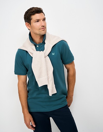 Classic Cotton Piqué Polo Shirt in Teal