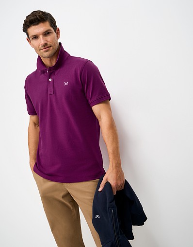 Classic Cotton Piqué Polo Shirt in Purple