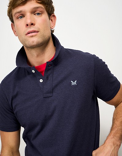 Classic Piqué Polo Shirt in Navy Marl