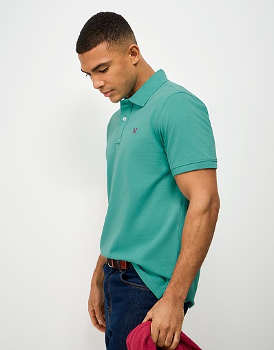Classic Piqué Polo Shirt in Teal Green