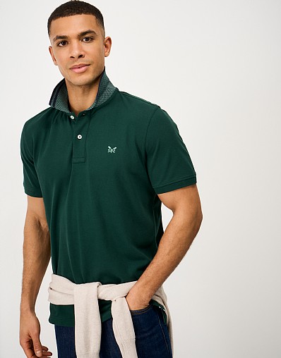 Jacquard Collar Polo in Green