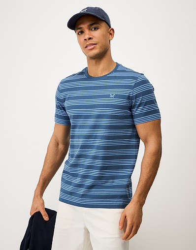 Four-Stripe Tee in Deep Teal