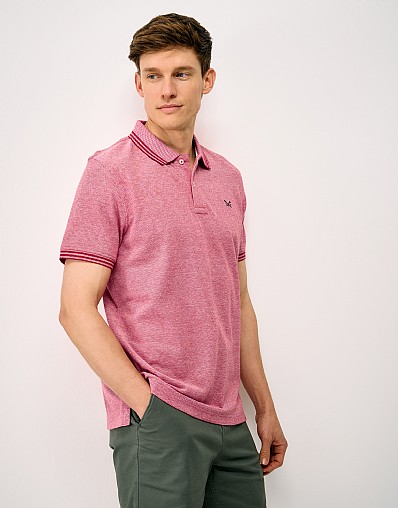 Oxford Cotton Polo Shirt in Red