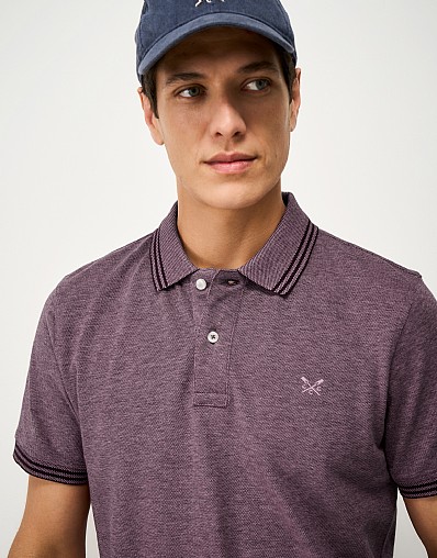 Oxford Cotton Polo Shirt in Purple