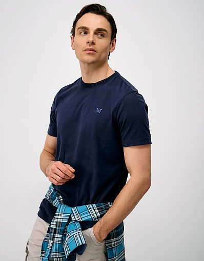 Ottoman Rib Neck Tee in Heritage Dark Navy