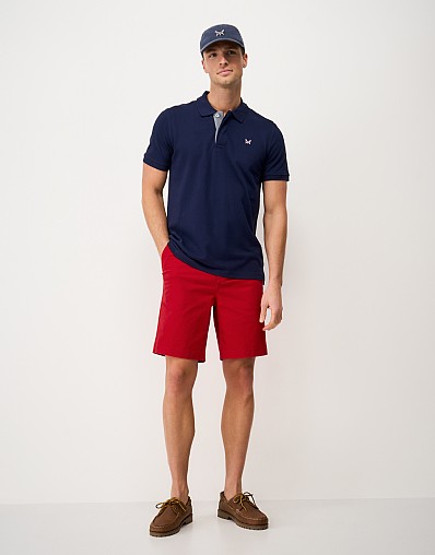 Bermuda Cotton Chino Stretch Shorts in Bright Red