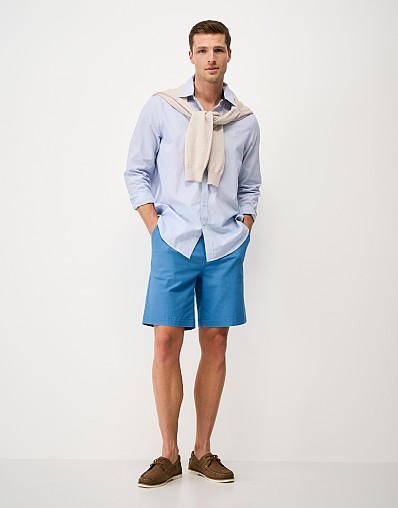 Bermuda Cotton Chino Stretch Shorts in Cendre Blue