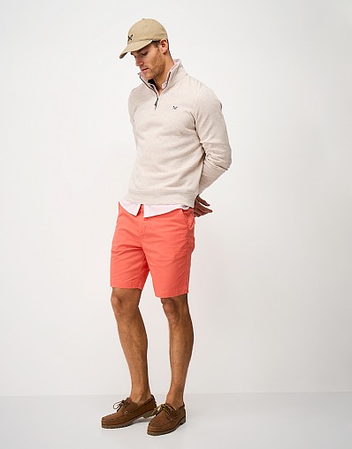 Bermuda Cotton Chino Stretch Shorts in Coral