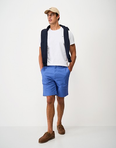 Bermuda Cotton Chino Stretch Shorts in Deep Blue