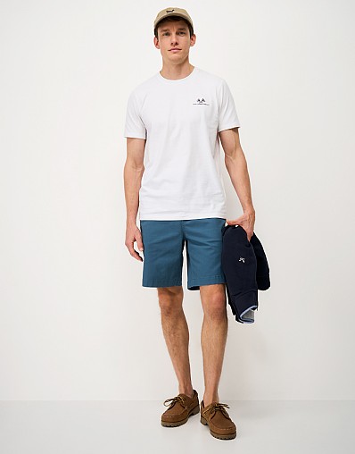 Bermuda Cotton Chino Stretch Shorts in Deep Teal