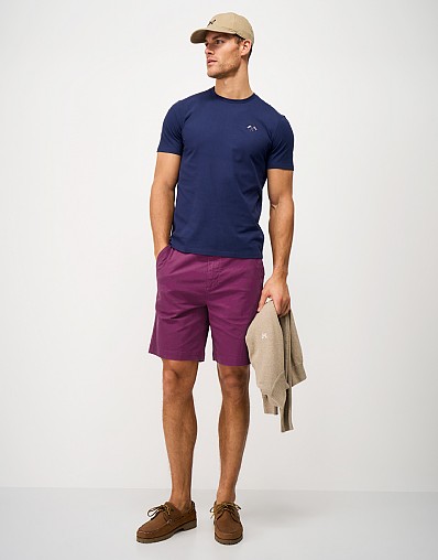 Bermuda Cotton Chino Stretch Shorts in Mulberry