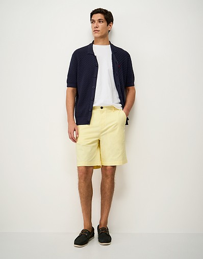 Bermuda Cotton Chino Stretch Shorts in Pastel Yellow