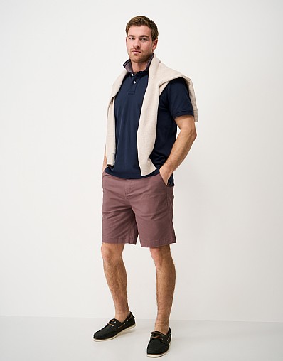 Bermuda Cotton Chino Stretch Shorts in Pink Taupe