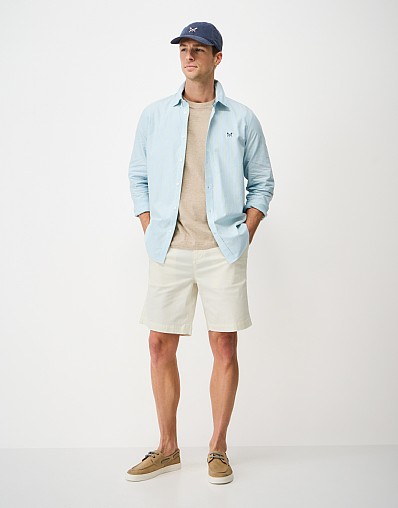 Bermuda Cotton Chino Stretch Shorts in White
