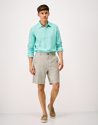 Cotton-Linen Shorts in Stone
