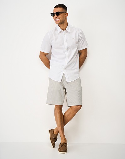 Seersucker Bermuda Shorts in Neutral