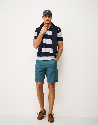 Formby Cotton-Stretch Cargo Shorts in Teal Blue