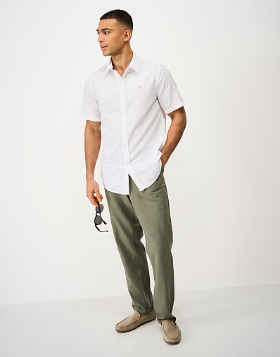Linen Blend Trousers in Green