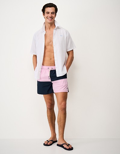 Swim Shorts in Dark Navy & Pink