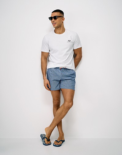 Geo Print Swim Shorts in Blue