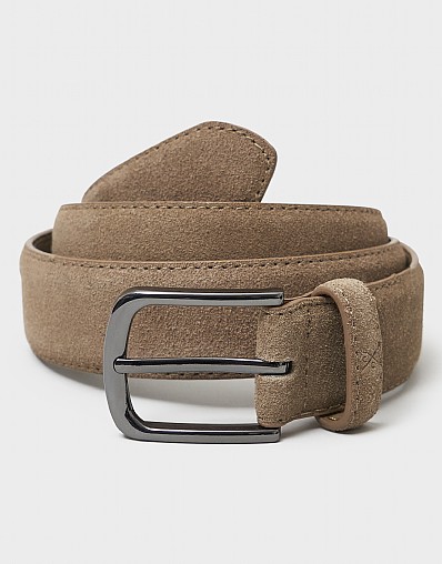 Smart Suede Belt in Stone