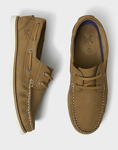Austell Leather Deck Shoes in Tan
