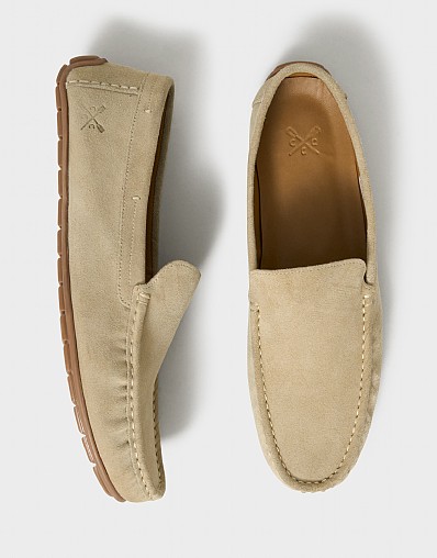 Suede Drivers in Light Beige