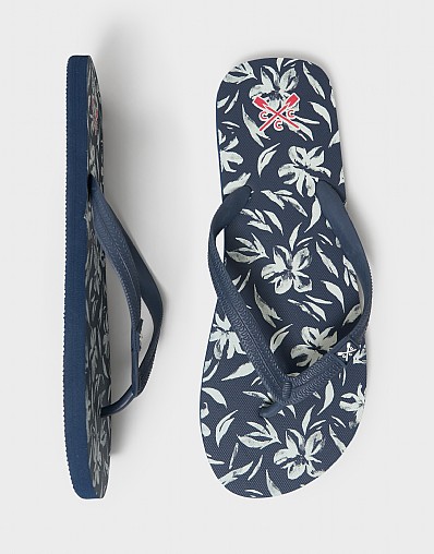 Flip Flops in Navy Print