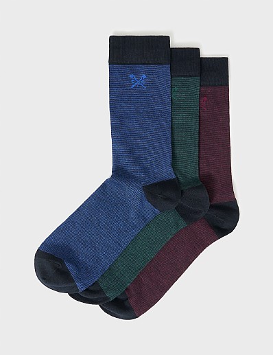 3 Pack Bamboo Socks in Blue, Green and Burgundy