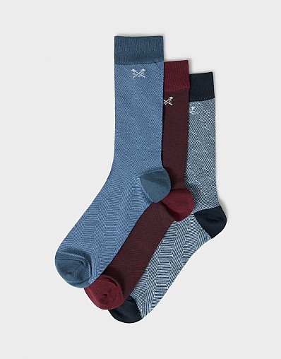 3 Pack Bamboo Socks in Teal, Navy, & Burgundy