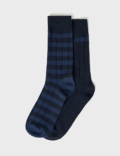 2 Pack Rugby Socks in Blue