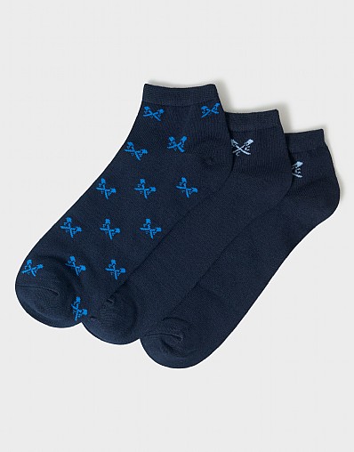 3 Pack Bamboo Trainer Socks in Navy