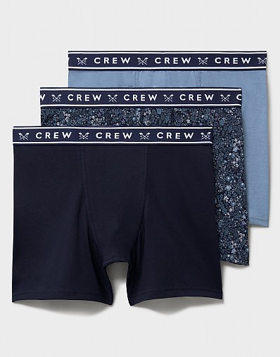 3 Pack Floral Jersey Boxers in Teal