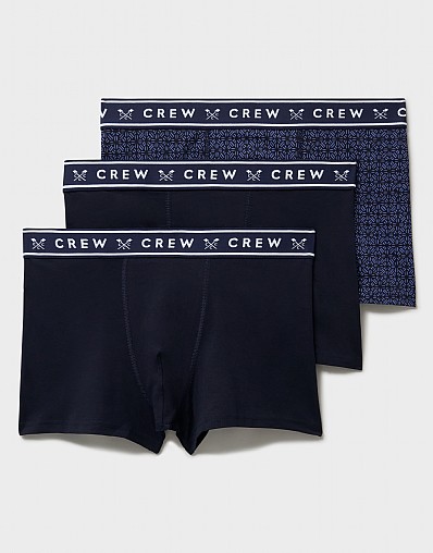 3-Pack Cotton Boxer Briefs in Navy Geo