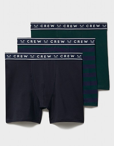 3 Pack Jersey Boxers in Navy and Green