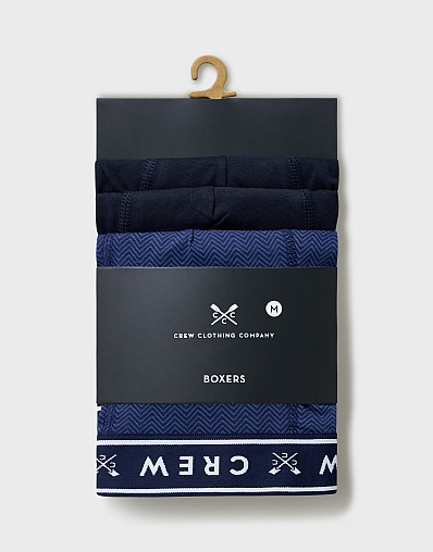 3 Pack Jersey Boxers in Navy Print