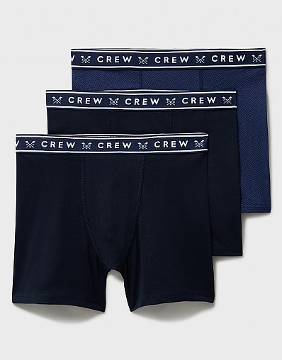 3 Pack Jersey Boxers in Navy Print