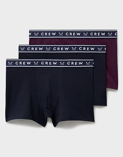 3 Pack Boxer Briefs in Navy and Purple Marl