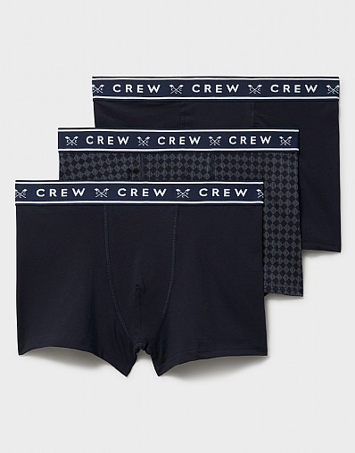 3 Pack Boxer Briefs in Navy Blue Marl